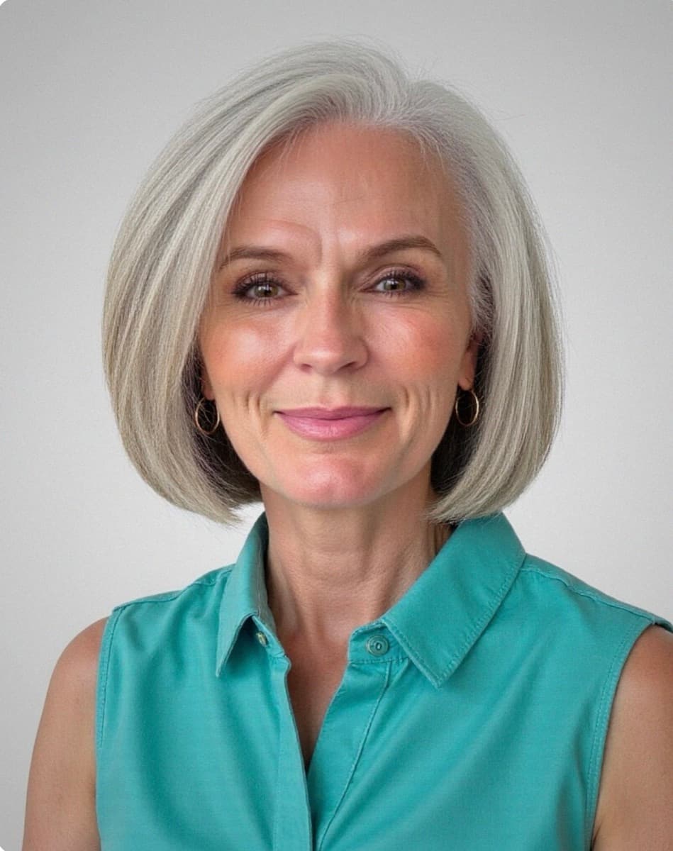Deanie Robertson, life and mindset coach, smiling in a teal blouse
